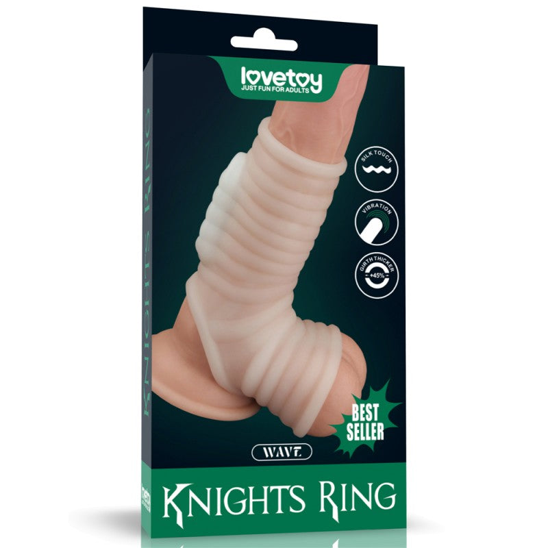 Vibrating Wave Knights Ring With Scrotum Sleeve - UABDSM
