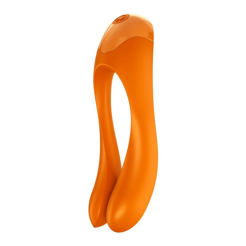 Satisfyer Candy Cane Finger Vibrator - Orange - UABDSM