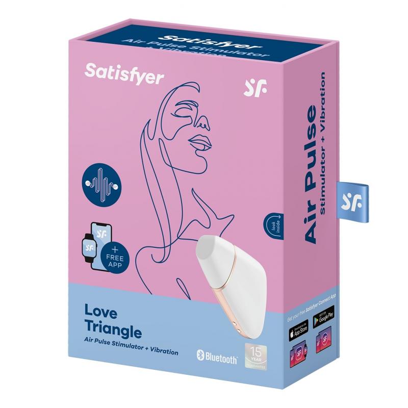 Satisfyer Love Triangle Air Pressure Vibrator - White - UABDSM