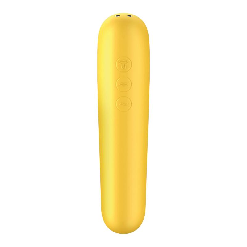 Dual Love Air Sucking Vibrator - Yellow - UABDSM