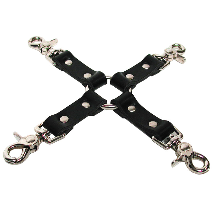 KinkLab Bondage Basics Leather Hog Tie-Black - UABDSM