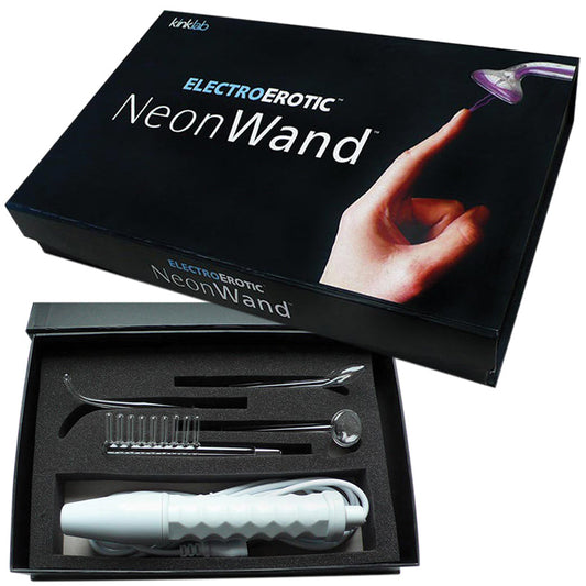 Neon Wand Electrosex Kit - Red and Black Handle  Red Electrode - UABDSM