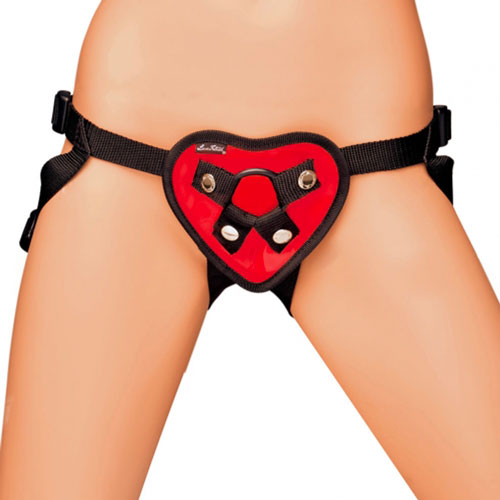 Lux Fetish Red Heart Strap On Harness - UABDSM