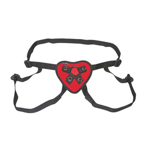 Lux Fetish Red Heart Strap On Harness - UABDSM