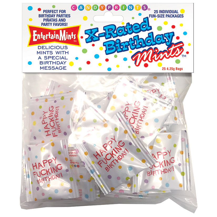 X-Rated Birthday Mints - 25 Individual Fun Size Packages - UABDSM