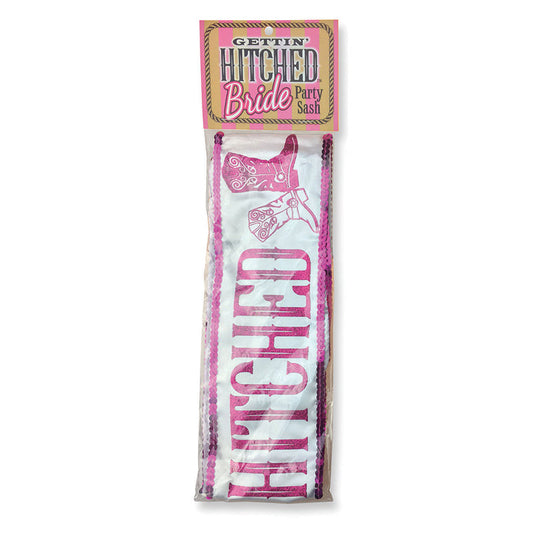 Gettin Hitched Bride Party Sash - Sparkle Pink - UABDSM