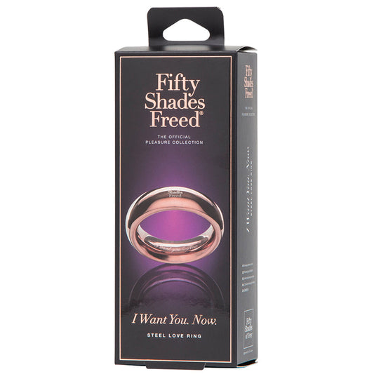 Fifty Shades Freed I Want You. Now. Steel Love  Ring - UABDSM