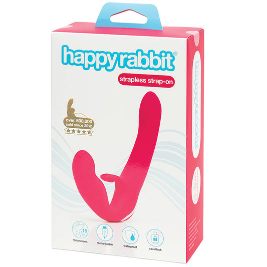 Happy Rabbit Strapless Strap On Rabbit Vibe-Pink - UABDSM