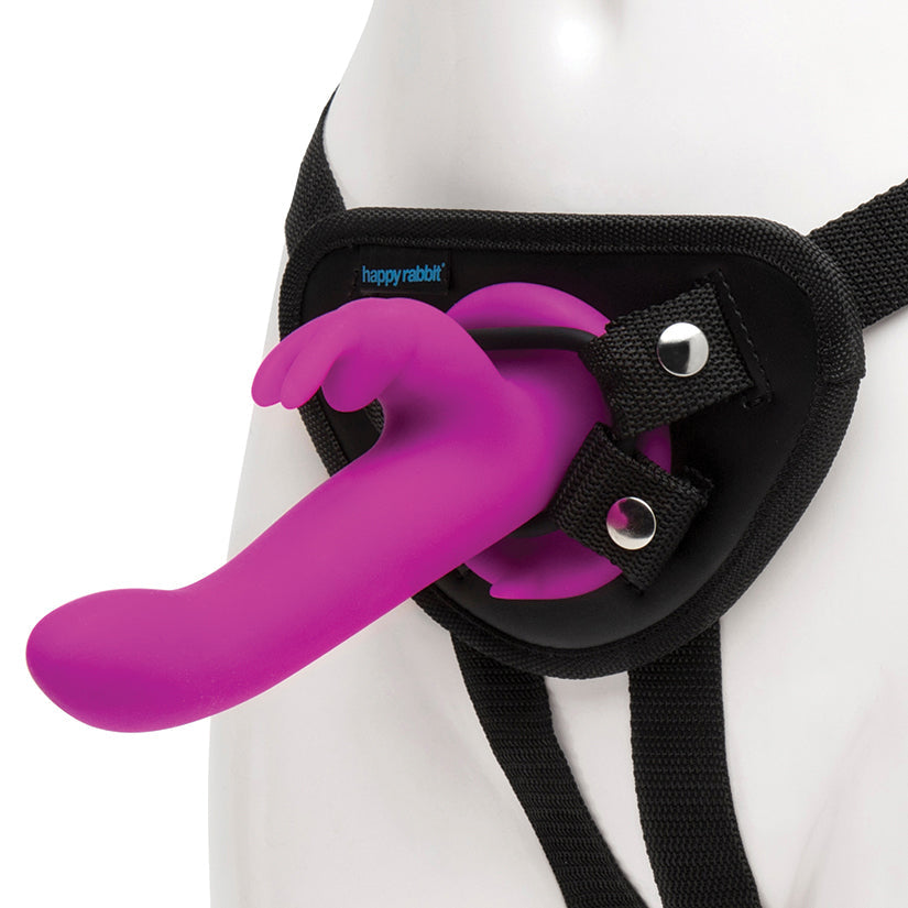 Happy Rabbit Vibrating Strap On Harness Set-Purple - UABDSM