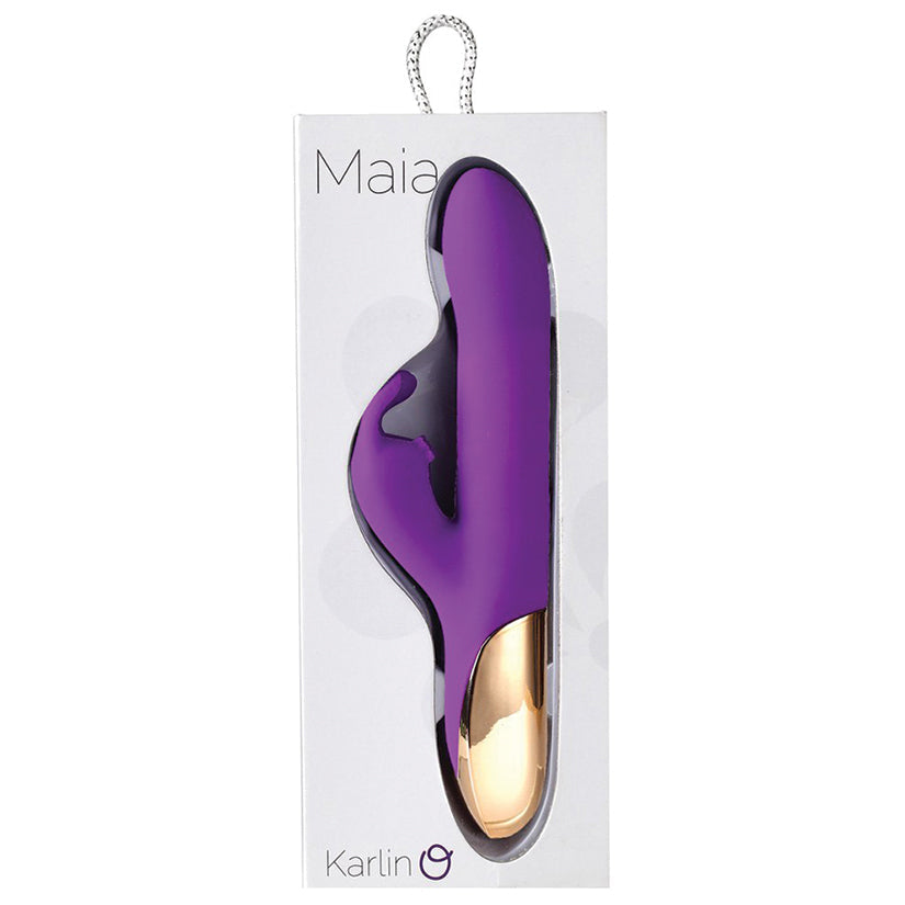 Maia Karlin Rechargeable Silicone Beaded Rabbit-Purple 8.5 - UABDSM