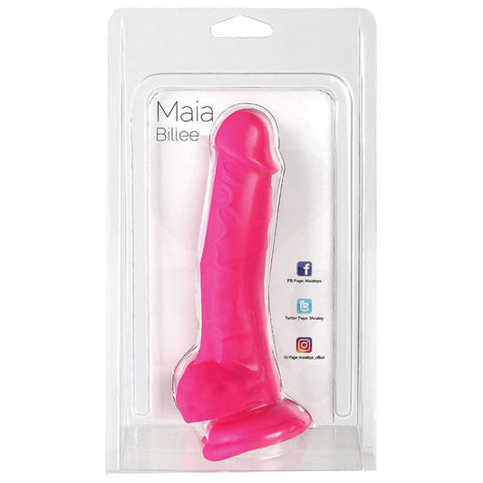 Maia Billee Silicone Dong-Neon Pink 7 - UABDSM