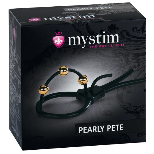 Mystim Pearly Pete Corona Strap With Golden Balls - UABDSM