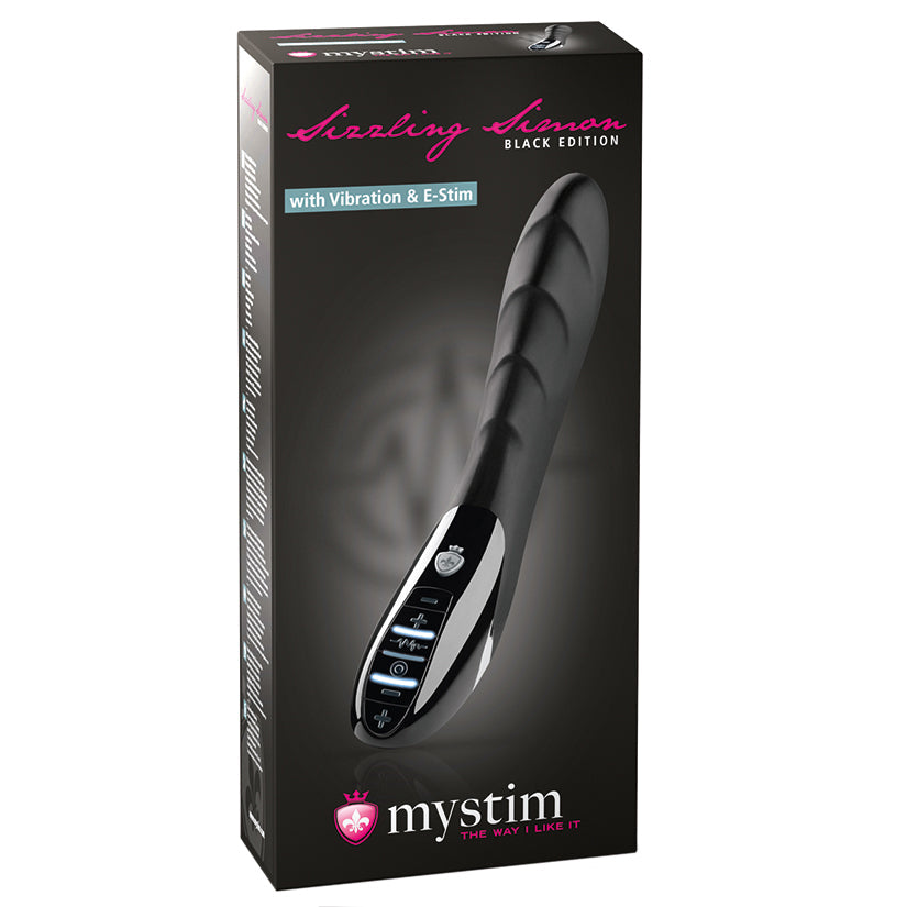 Mystim Sizzling Simon E-Stim Vibrator-Black Edition - UABDSM