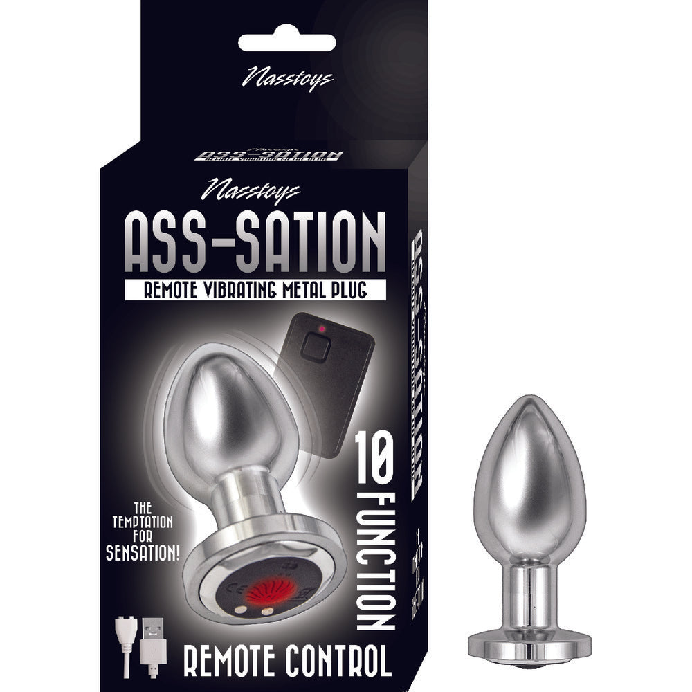 Ass Sation Remote Vibrating Butt Plug Silver - UABDSM