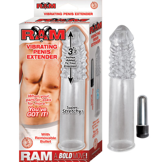 Ram Vibrating Penis Extender - Clear - UABDSM