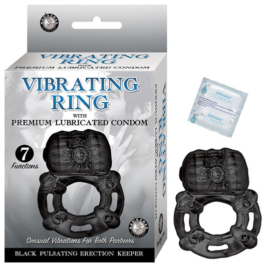 Vibrating Ring Black Pulsating Erection Keeper - Black - UABDSM