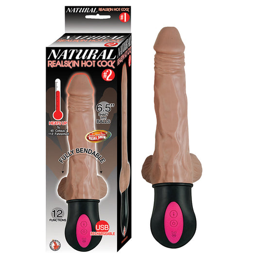 Natural Realskin Hot Cock #2 - With Balls - Brown - UABDSM