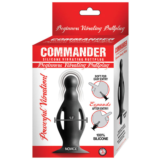 Commander Beginners Vibrating Buttplug-Black - UABDSM