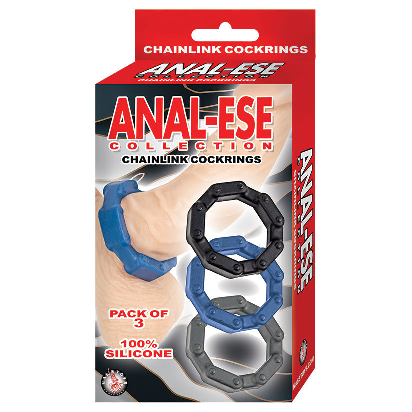 Anal-Ese Collection Chainlink Cockrings-Assorted Colors - UABDSM