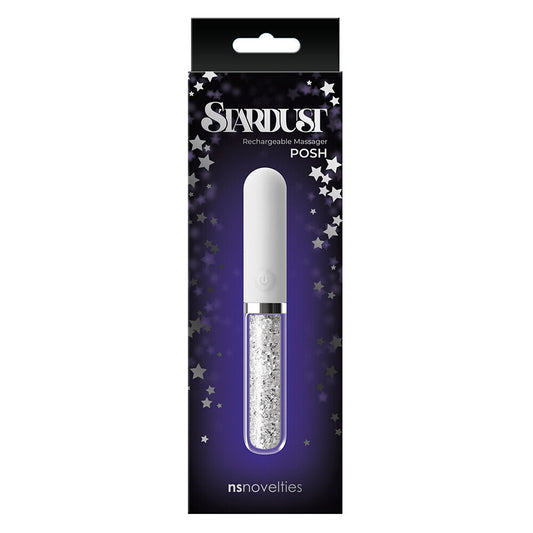 Stardust Charm 6 Inch Rechargeable Massager White - UABDSM