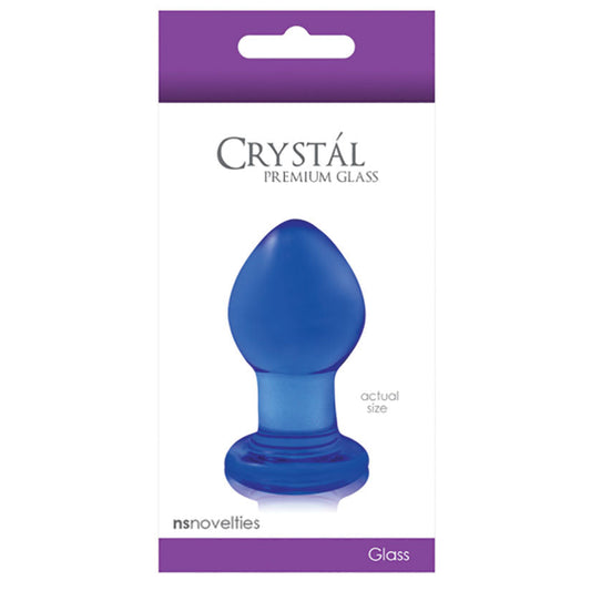 Crystal Premium Glass Plug - Small - Clear Blue - UABDSM