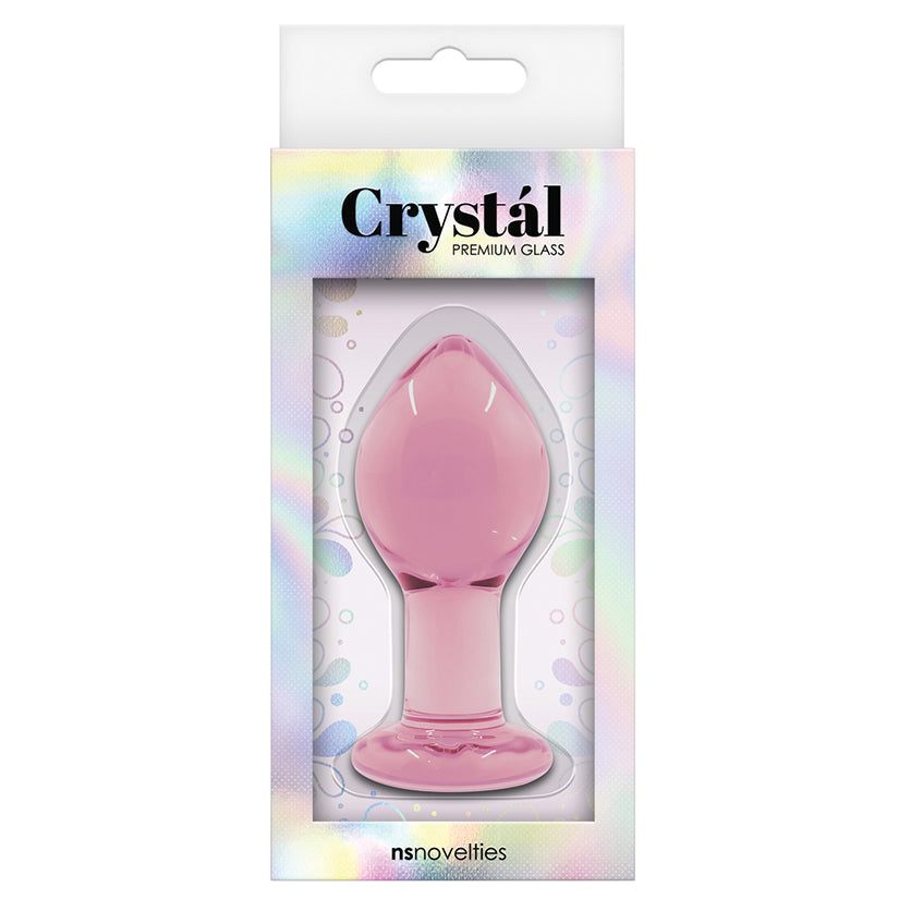Crystal Premium Glass Plug Large-Pink - UABDSM