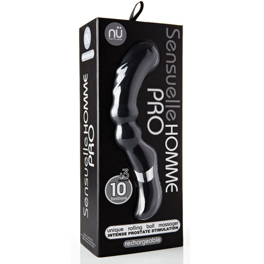 Sensuelle Homme Pro 10 Function 3 Speed Massager - Black - UABDSM