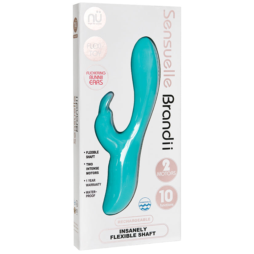 Sensuelle Brandii 10 Function  Double Motor Vibe-Teal Blue - UABDSM