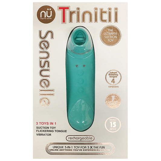 Sensuelle Trinitii 3-in-1 Suction Tongue-Electric Blue - UABDSM