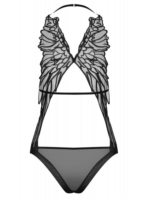 Alifini Sheer Bodysuit With Wing Print - Black - UABDSM