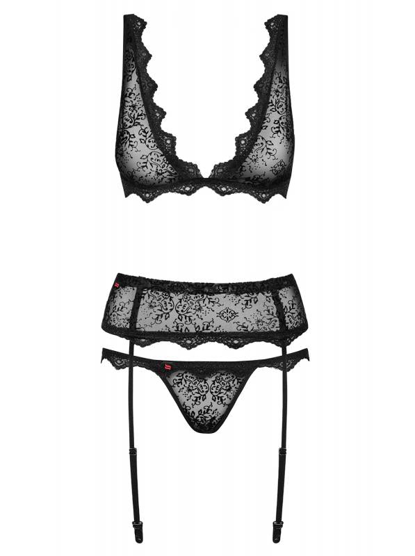 Emperita 3-Piece Garter Set - Black - UABDSM