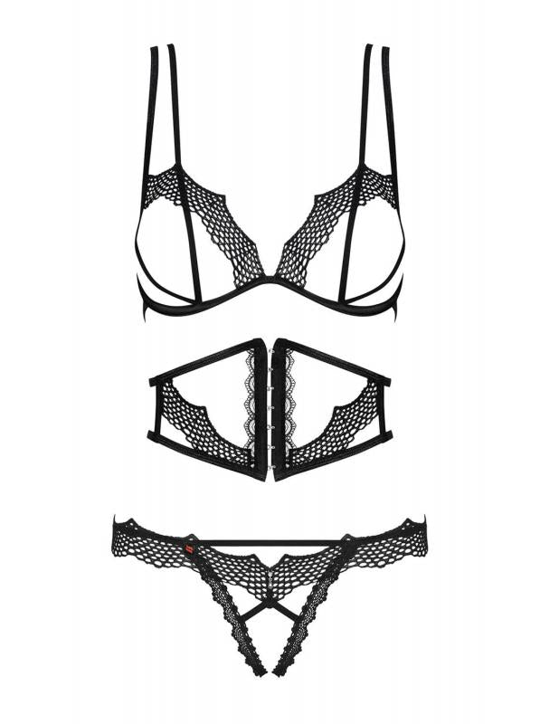 Bravelle 3-piece Bra Set - Black - UABDSM