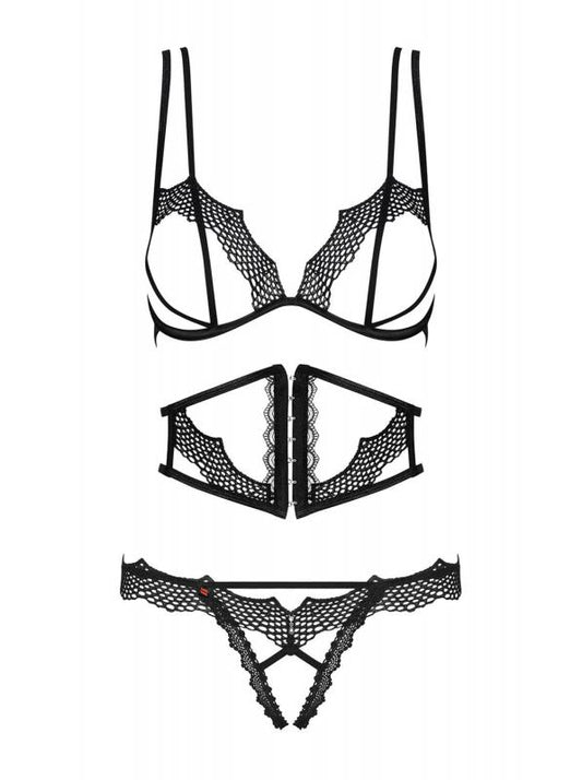 Bravelle 3-piece Bra Set - Black - UABDSM