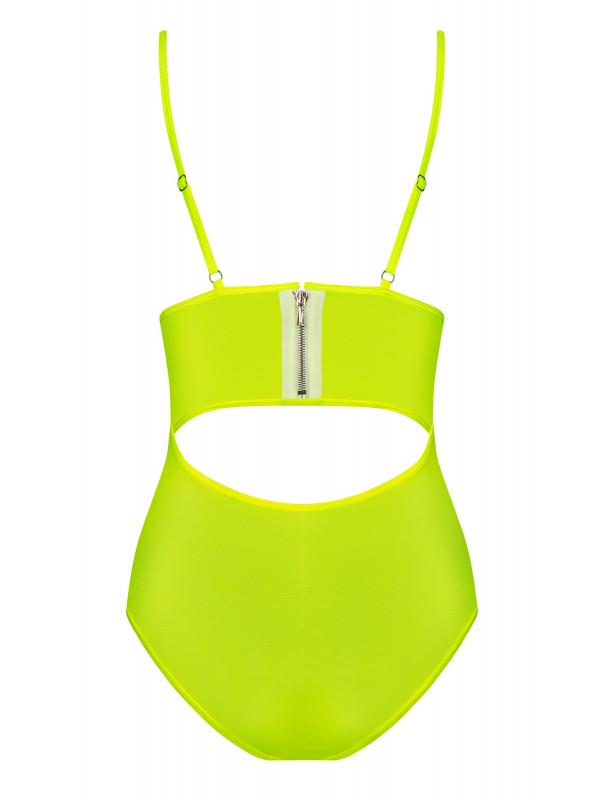 Neonia Striking Bodysuit With Zipper - Neon Yellow - UABDSM