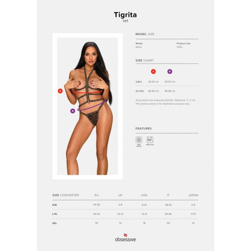 Tigrita 2-piece Open Cup Bra - Leopard Print - UABDSM