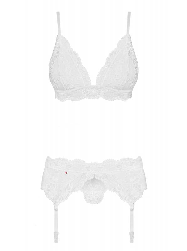 3-Piece Lace Garter Set - White - UABDSM