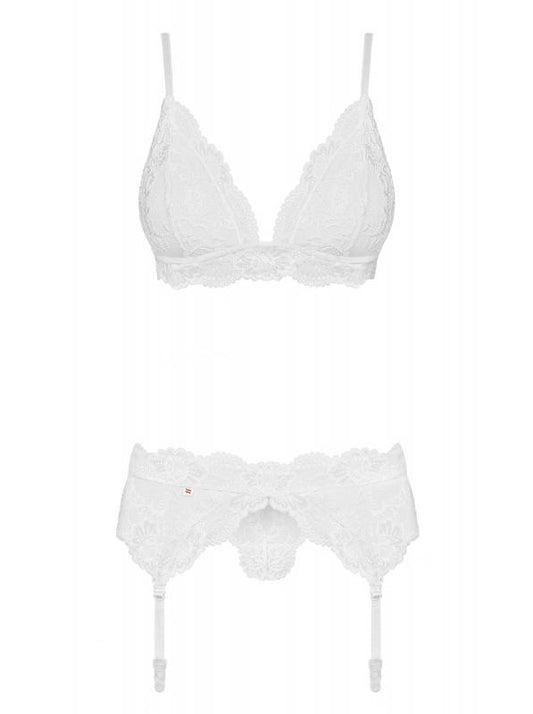 3-Piece Lace Garter Set - White - UABDSM