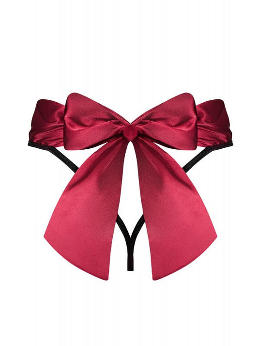 Thong With Sexy Bow - Black/Red - UABDSM