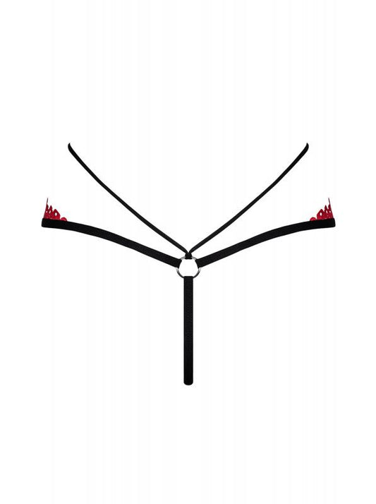 Mettia Sexy Lace Thong - Black/Red - UABDSM