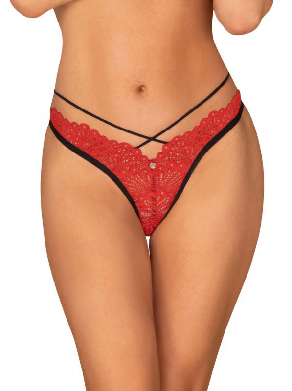 Mettia Sexy Lace Thong - Black/Red - UABDSM