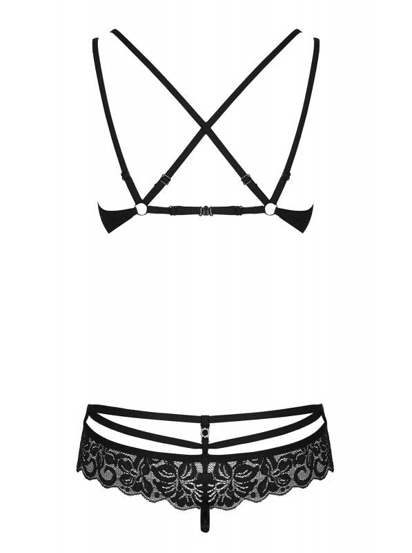 2-piece Lace Bra Set - Black - UABDSM