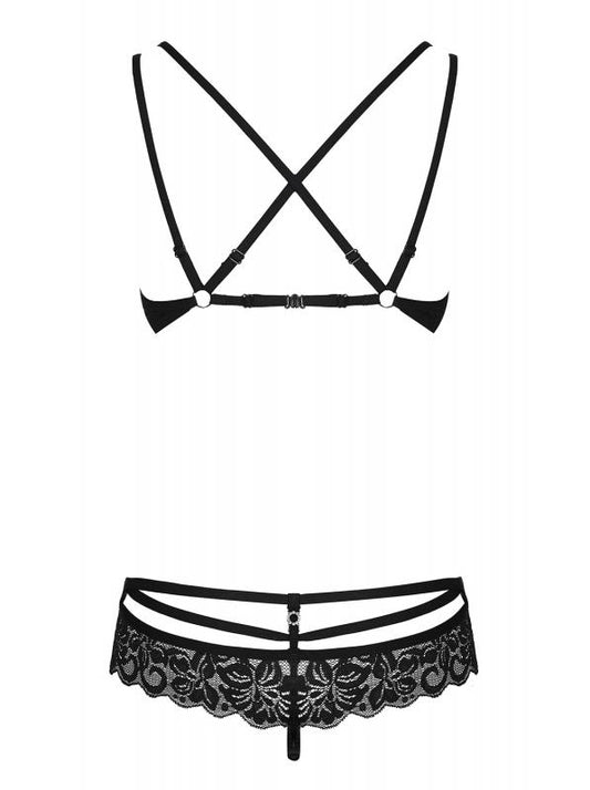 2-piece Lace Bra Set - Black - UABDSM