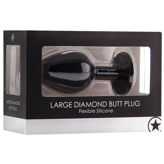 Large Diamond Butt Plug-Black - UABDSM