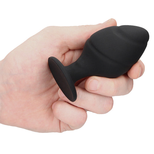 Ouch Silicone Swirled Butt Plug Set Black - UABDSM