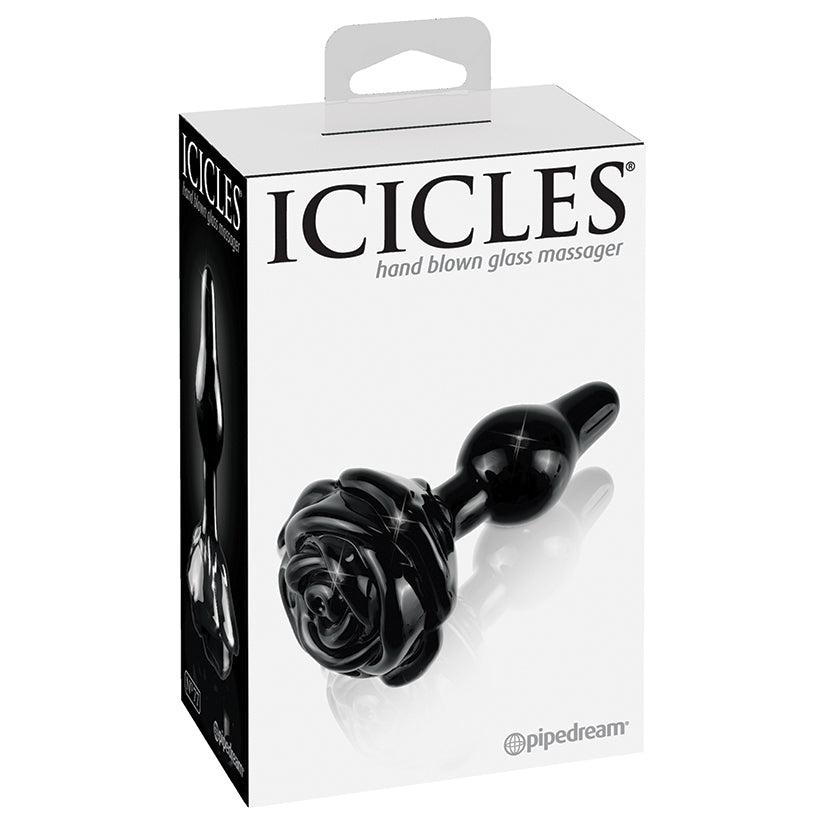 Icicles No.77 Rose Shaped Plug-Black - UABDSM