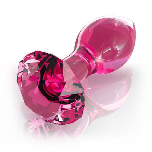 Icicles No.79 Pink Crystal Glass Butt Plug - UABDSM