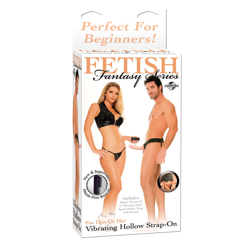 Fetish Fantasy Series for Him or Her Vibrating Hollow Strap-on - Flesh - UABDSM