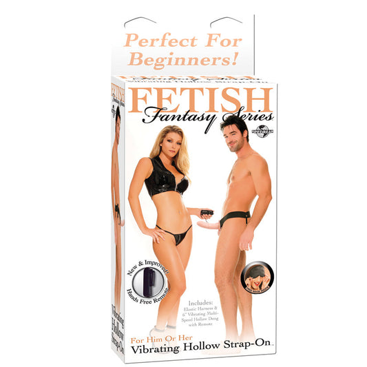 Fetish Fantasy Series for Him or Her Vibrating Hollow Strap-on - Flesh - UABDSM