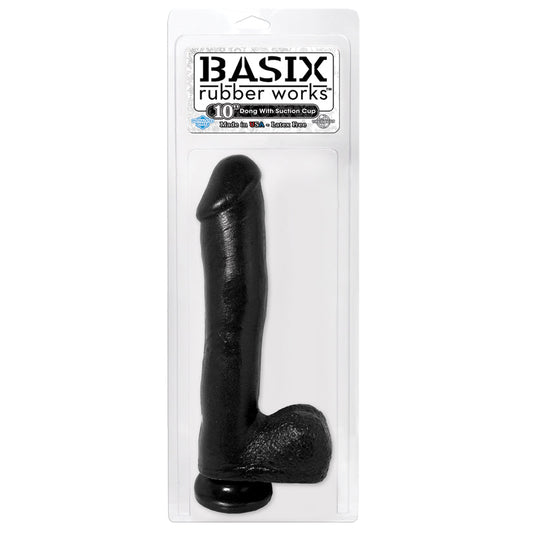 Basix 10 Inch With Suction Cup - Black - UABDSM