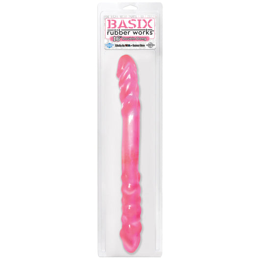 Basix 16 Inch Double Dong - Pink - UABDSM